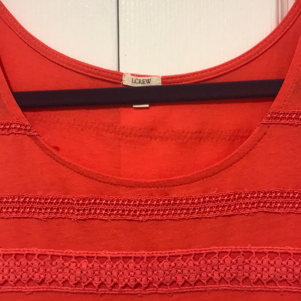 J Crew Orange lace Sleeveless Tank Top Sz S - Picture 3 of 4